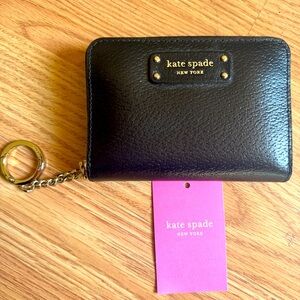 Kate Spade Black Leather Keychain Wallet
